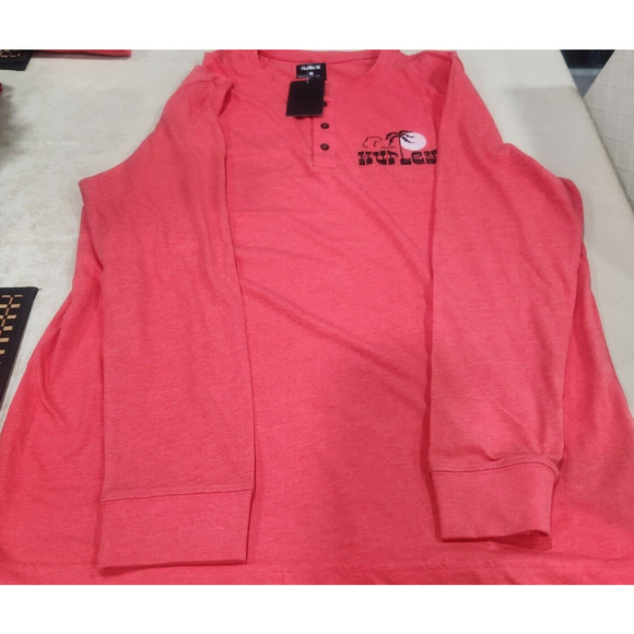Hurley Men's  Long Sleeve Front Logo & Back Graphic XL Tee Shirt NWT - Picture 2 of 6